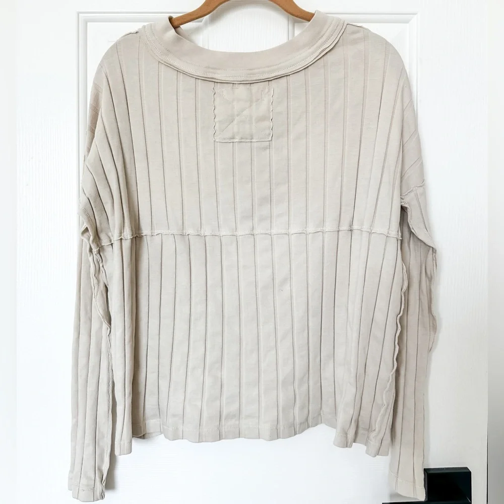 FREE PEOPLE We The Free In The Mix Henley Women's Cream Top - XSmall